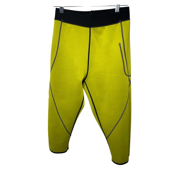 Women's Neoprene Swimwear Bottom Black Neon Yellow Shorts Size Large - Picture 4 of 4